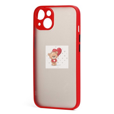 Чехол-накладка для Apple iPhone 14 Plus (красный/черный) - PC041