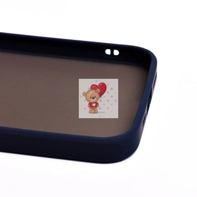 Чехол-накладка для Apple iPhone 14 (темно-синий/черный) - PC041