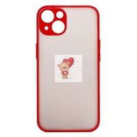 Чехол-накладка для Apple iPhone 14 (красный/черный) - PC041