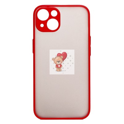 Чехол-накладка для Apple iPhone 14 (красный/черный) - PC041