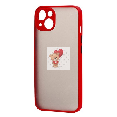 Чехол-накладка для Apple iPhone 14 (красный/черный) - PC041