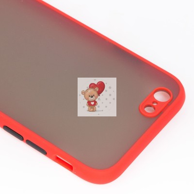 Чехол-накладка для Apple iPhone 6 (красный/черный) - PC041