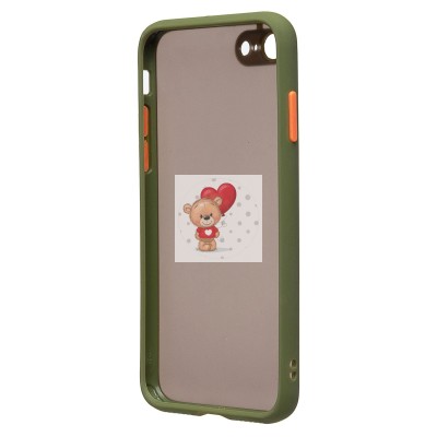 Чехол-накладка для Apple iPhone 7 (зеленый/черный) - PC041