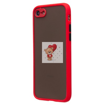 Чехол-накладка для Apple iPhone 7 (красный/черный) - PC041