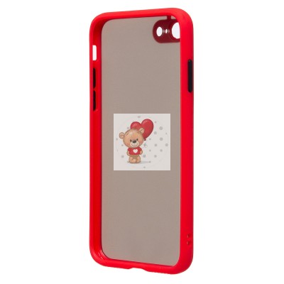 Чехол-накладка для Apple iPhone 7 (красный/черный) - PC041