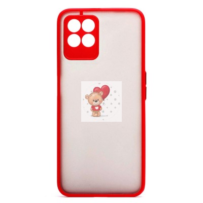 Чехол-накладка для OPPO realme 8i (красный/черный) - PC041