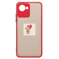 Чехол-накладка для OPPO realme C30 (красный/черный) - PC041