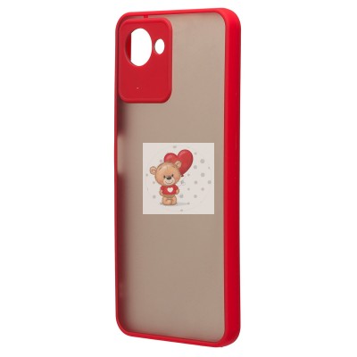 Чехол-накладка для OPPO realme C30 (красный/черный) - PC041