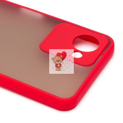 Чехол-накладка для OPPO realme C30 (красный/черный) - PC041