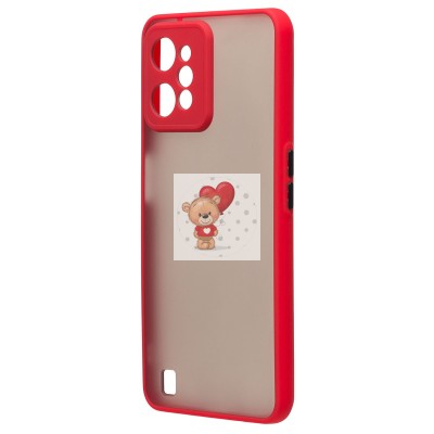 Чехол-накладка для OPPO realme C31 (красный/черный) - PC041 Чехол-накладка для OPPO realme C31 (красный/черный) - PC041