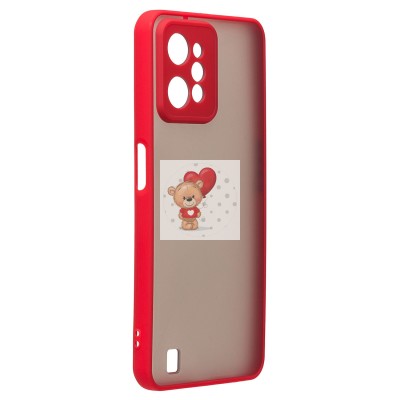 Чехол-накладка для OPPO realme C31 (красный/черный) - PC041 Чехол-накладка для OPPO realme C31 (красный/черный) - PC041