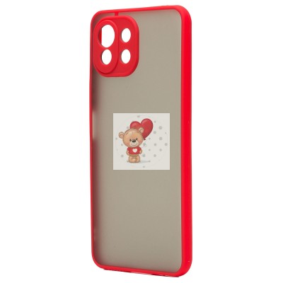 Чехол-накладка для Xiaomi Mi 11 Lite (красный/черный) - PC041 Чехол-накладка для Xiaomi Mi 11 Lite (красный/черный) - PC041