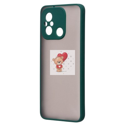 Чехол-накладка для Xiaomi Redmi 12C (темно-зеленый/черный) - PC041