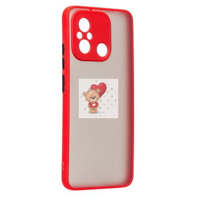 Чехол-накладка для Xiaomi Redmi 12C (красный/черный) - PC041