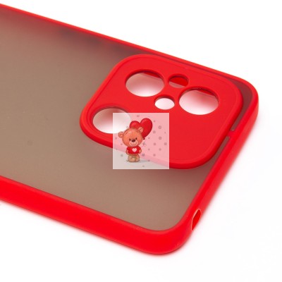 Чехол-накладка для Xiaomi Redmi 12C (красный/черный) - PC041