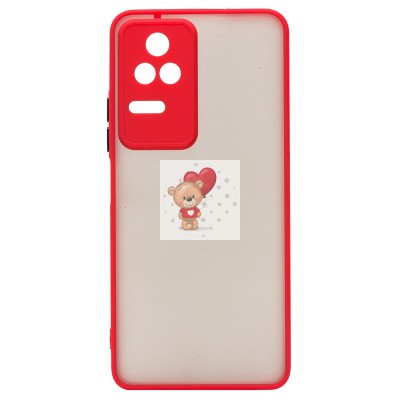 Чехол-накладка для Xiaomi Poco F4 (красный/черный) - PC041