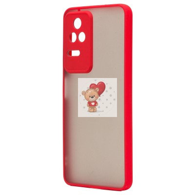 Чехол-накладка для Xiaomi Poco F4 (красный/черный) - PC041