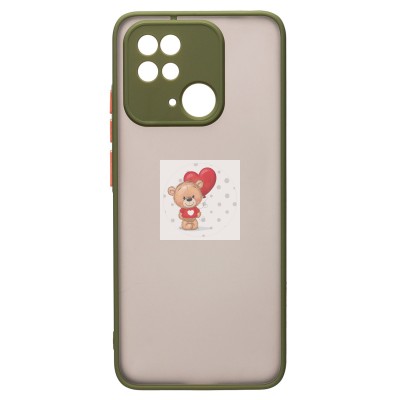 Чехол-накладка для Xiaomi Redmi 10C (зеленый/черный) - PC041 Чехол-накладка для Xiaomi Redmi 10C (зеленый/черный) - PC041