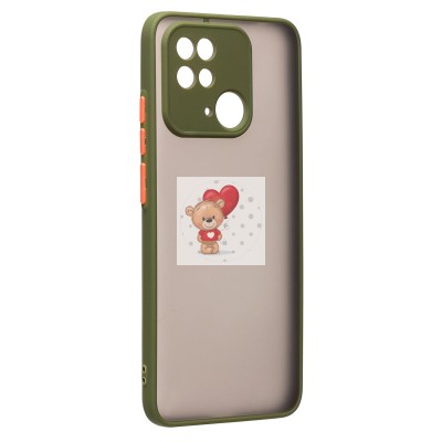 Чехол-накладка для Xiaomi Redmi 10C (зеленый/черный) - PC041