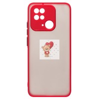 Чехол-накладка для Xiaomi Redmi 10C (красный/черный) - PC041 Чехол-накладка для Xiaomi Redmi 10C (красный/черный) - PC041