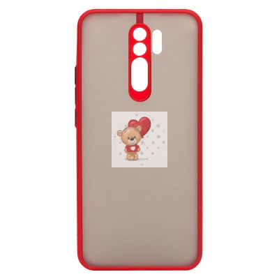 Чехол-накладка для Xiaomi Redmi 9 (красный/черный) - PC041