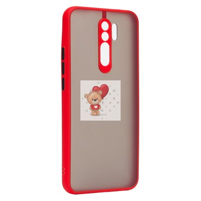 Чехол-накладка для Xiaomi Redmi 9 (красный/черный) - PC041