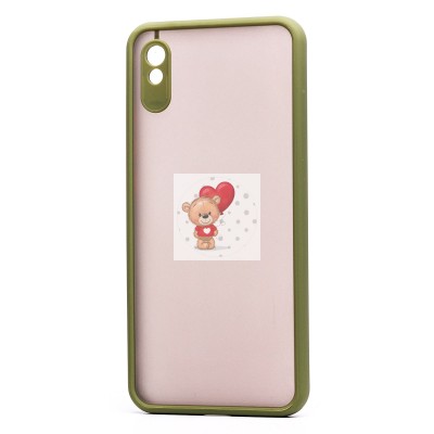 Чехол-накладка для Xiaomi Redmi 9i (зеленый/черный) - PC041