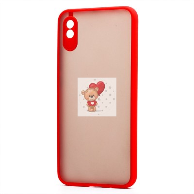 Чехол-накладка для Xiaomi Redmi 9i (красный/черный) - PC041