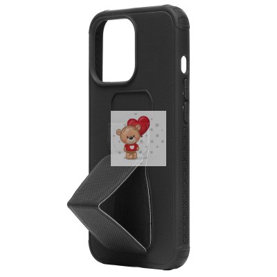 Чехол-накладка для Apple iPhone 13 Pro с подставкой и магнитом (черный) - PC058