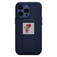 Чехол-накладка для Apple iPhone 13 Pro с подставкой и магнитом (темно-синий) - PC058