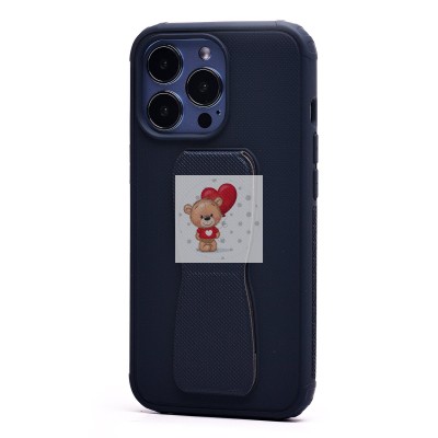 Чехол-накладка для Apple iPhone 13 Pro с подставкой и магнитом (темно-синий) - PC058