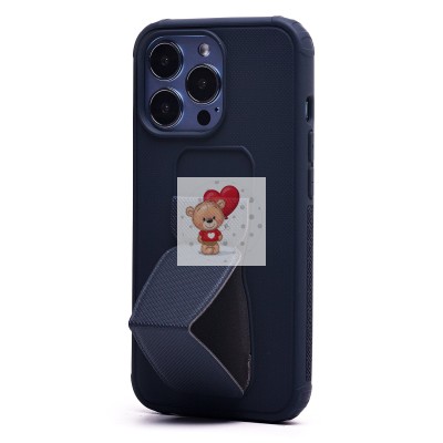Чехол-накладка для Apple iPhone 13 Pro с подставкой и магнитом (темно-синий) - PC058
