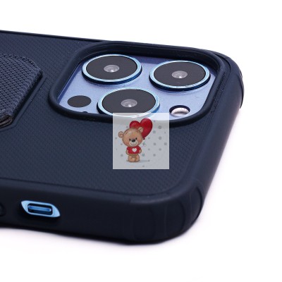 Чехол-накладка для Apple iPhone 13 Pro с подставкой и магнитом (темно-синий) - PC058