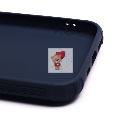 Чехол-накладка для Apple iPhone 13 Pro с подставкой и магнитом (темно-синий) - PC058