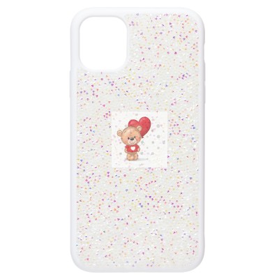 Чехол-накладка для Apple iPhone 11 россыпь кристаллов (белый) - PC071 POSH SHINE Чехол-накладка для Apple iPhone 11 россыпь кристаллов (белый) - PC071 POSH SHINE