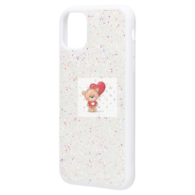Чехол-накладка для Apple iPhone 11 россыпь кристаллов (белый) - PC071 POSH SHINE