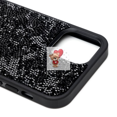 Чехол-накладка для Apple iPhone 12 Pro россыпь кристаллов (черный) - PC071 POSH SHINE