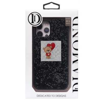 Чехол-накладка для Apple iPhone 12 Pro россыпь кристаллов (черный) - PC071 POSH SHINE