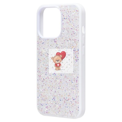 Чехол-накладка для Apple iPhone 13 Pro россыпь кристаллов (белый) - PC071 POSH SHINE