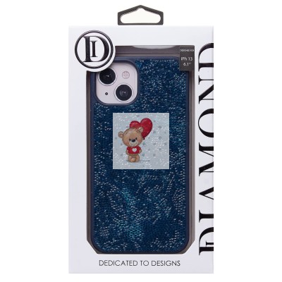 Чехол-накладка для Apple iPhone 13 россыпь кристаллов (ледяной синий) - PC071 POSH SHINE Чехол-накладка для Apple iPhone 13 россыпь кристаллов (ледяной синий) - PC071 POSH SHINE