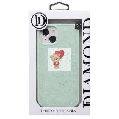 Чехол-накладка для Apple iPhone 13 россыпь кристаллов (ледяной мятный) - PC071 POSH SHINE