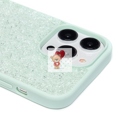 Чехол-накладка для Apple iPhone 14 Pro Max россыпь кристаллов (ледяной мятный) - PC071 POSH SHINE Чехол-накладка для Apple iPhone 14 Pro Max россыпь кристаллов (ледяной мятный) - PC071 POSH SHINE