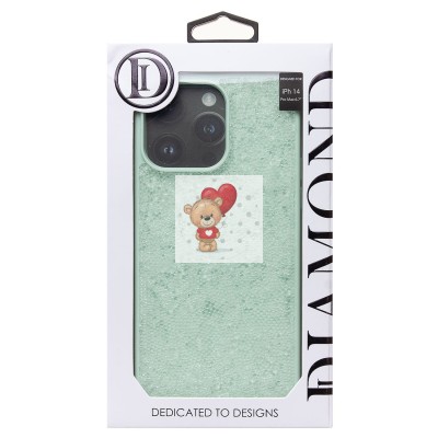 Чехол-накладка для Apple iPhone 14 Pro Max россыпь кристаллов (ледяной мятный) - PC071 POSH SHINE Чехол-накладка для Apple iPhone 14 Pro Max россыпь кристаллов (ледяной мятный) - PC071 POSH SHINE