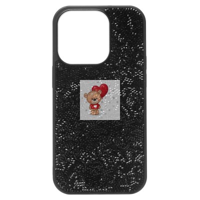 Чехол-накладка для Apple iPhone 14 Pro россыпь кристаллов (черный) - PC071 POSH SHINE