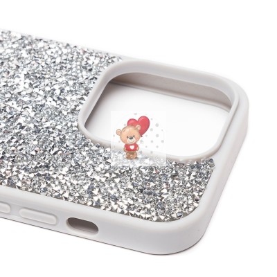 Чехол-накладка для Apple iPhone 14 Pro россыпь кристаллов (серебяный) - PC071 POSH SHINE Чехол-накладка для Apple iPhone 14 Pro россыпь кристаллов (серебяный) - PC071 POSH SHINE