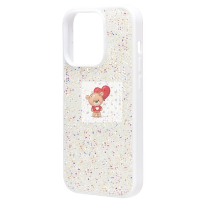 Чехол-накладка для Apple iPhone 14 Pro россыпь кристаллов (белый) - PC071 POSH SHINE