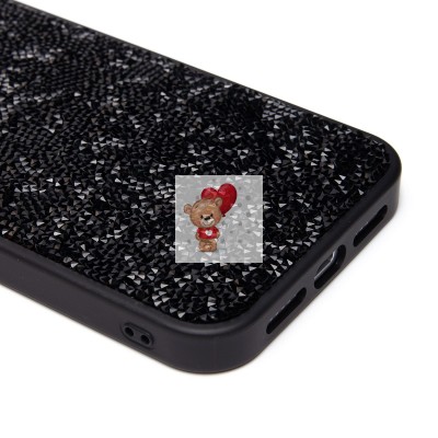 Чехол-накладка для Apple iPhone 15 Pro Max россыпь кристаллов (черный) - PC071 POSH SHINE