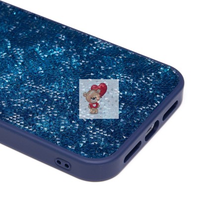 Чехол-накладка для Apple iPhone 15 Pro Max россыпь кристаллов (ледяной синий) - PC071 POSH SHINE