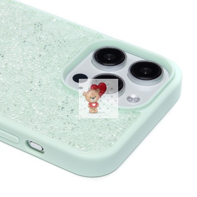 Чехол-накладка для Apple iPhone 15 Pro Max россыпь кристаллов (ледяной мятный) - PC071 POSH SHINE Чехол-накладка для Apple iPhone 15 Pro Max россыпь кристаллов (ледяной мятный) - PC071 POSH SHINE