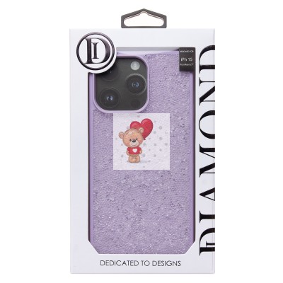 Чехол-накладка для Apple iPhone 15 Pro Max россыпь кристаллов (ледяной фиолетовый) - PC071 POSH SHINE